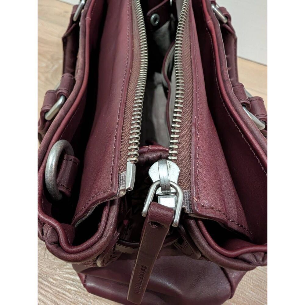 Liebeskind Berlin "Georgia" Leather Satchel Handbag Merlot No Crossbody Strap - Picture 8 of 16